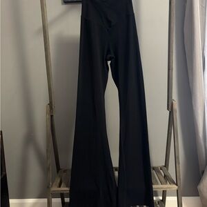 Sunzel Criss Cross High-Waist Black Wide-Leg Yoga Pants